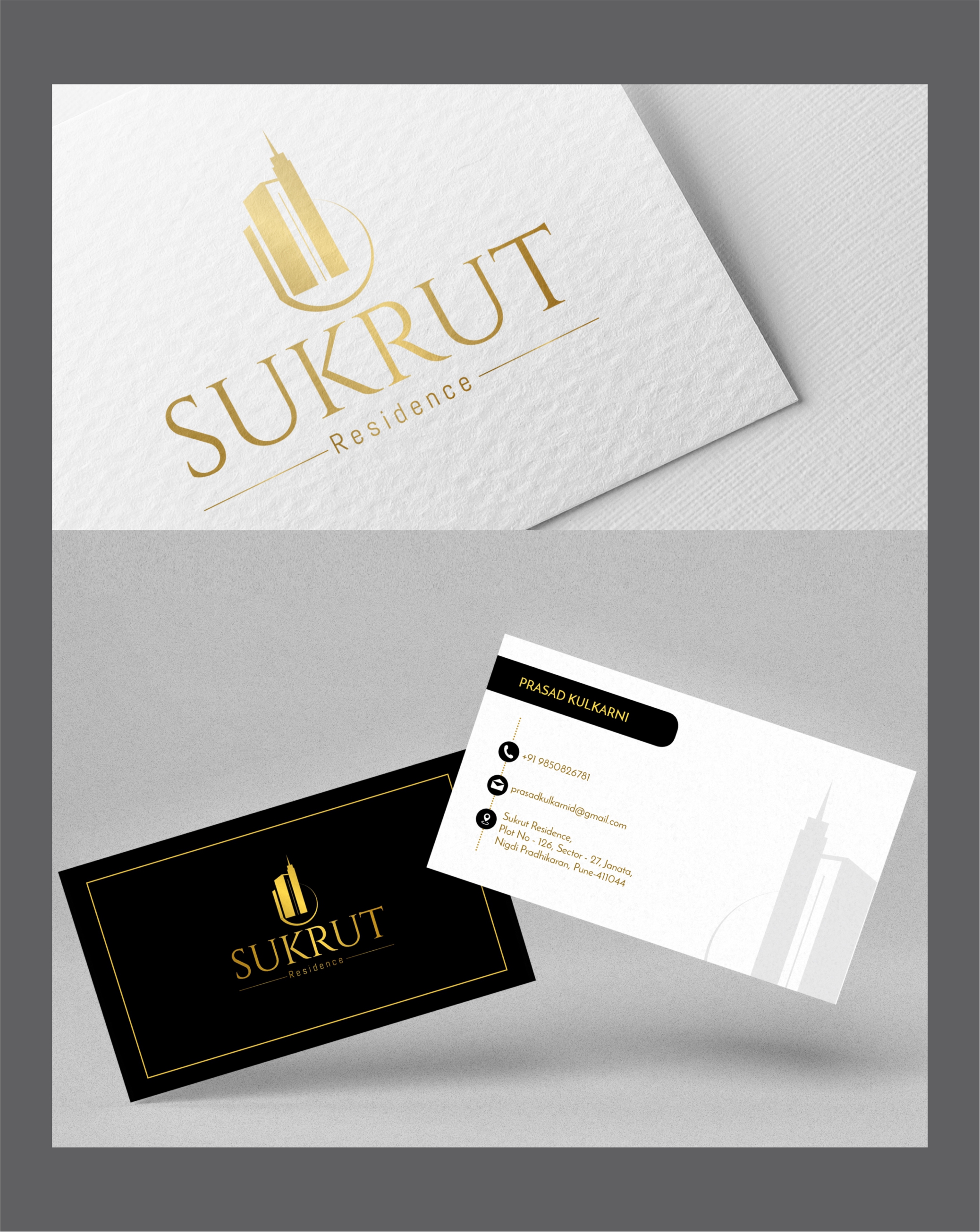 sukrut logo and visiting card
